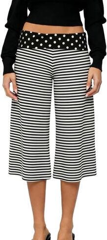 Adoeren Women Fold Over Lounge Capris Wide Leg Cropped Flowy Gaucho Pants Comfy Casual Yoga Coluttes Pajama Bottom in Kuwait