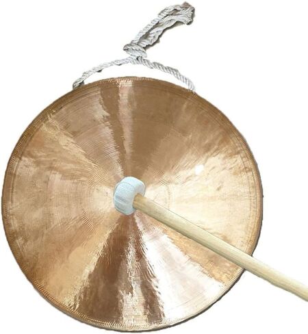 gong Brass Feng Shui Table Gong, Mini Percussion Table Gong with Mallet, Wind Chime Percussion Instrument for Home Decor Housewarming Gift(Color:28cm,Size:) in Kuwait