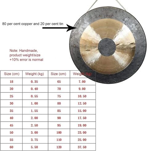 Tam Tam Gong Wood Chau Gong with Wooden Drumsticks and Traditional, Chinese Chau Gong Drummer Feng Shui Gongs for Large Song(20cm) in Kuwait
