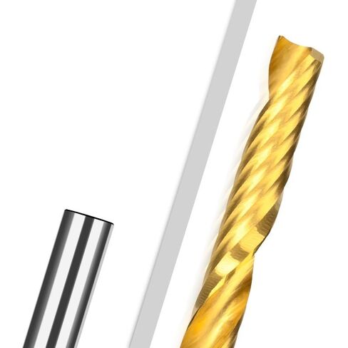 1pcs Single Flute O Flute Spiral End Mill - 1/8 Inch Shank CNC Router Bit for Aluminum, Acrylic, and Woodworking(3.175x1x3mm) in Kuwait