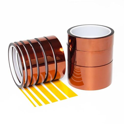 High Temperature Heat Resistant Polyimide Tape,No Residue for Masking,3D Printing,Sublimation Transfer Press,Thermal,Electronic Insulating,Soldering,Circuit Boards,Powder Coating 1/8'',1/4",1/2",1",2" in Saudi Arabia