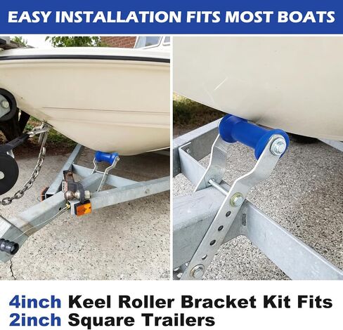 5" Boat Trailer Rollers with Panel Bracket,Upgraded Blue Adjustable Keel Roller Bracket Assembly for 3" Tongue in Kuwait
