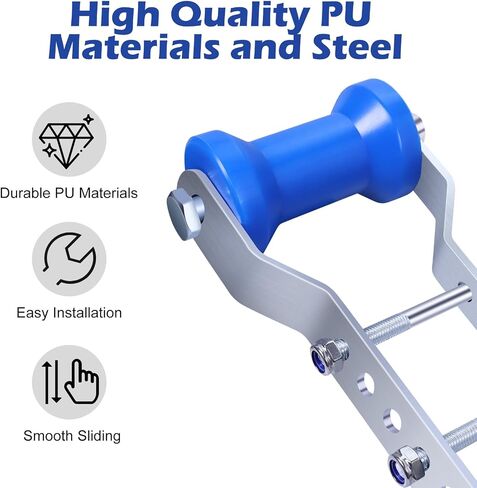 5" Boat Trailer Rollers with Panel Bracket,Upgraded Blue Adjustable Keel Roller Bracket Assembly for 3" Tongue in Kuwait