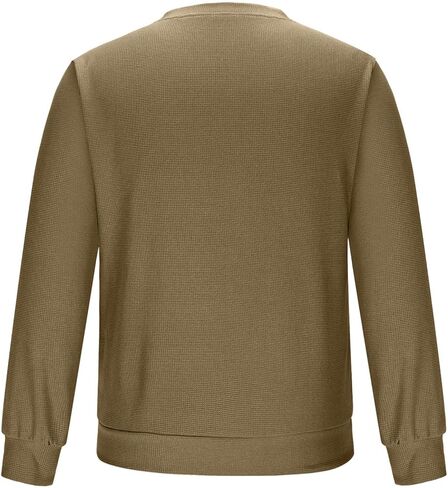 رجل خريف موضة 2026 الهراء متماسكة سترة طويلة الأكمام Crewneck بلوفر مغزول البلوز بلايز بلوزة فضفاضة غير رسمية in Kuwait