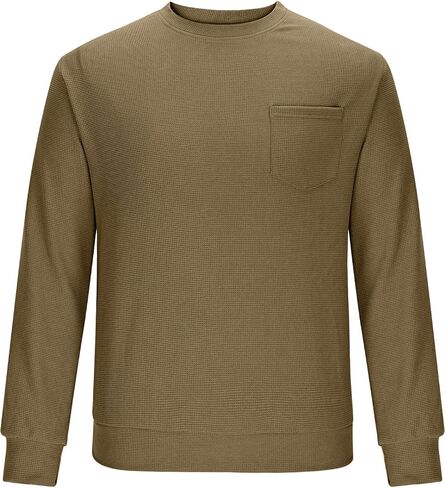رجل خريف موضة 2026 الهراء متماسكة سترة طويلة الأكمام Crewneck بلوفر مغزول البلوز بلايز بلوزة فضفاضة غير رسمية in Kuwait
