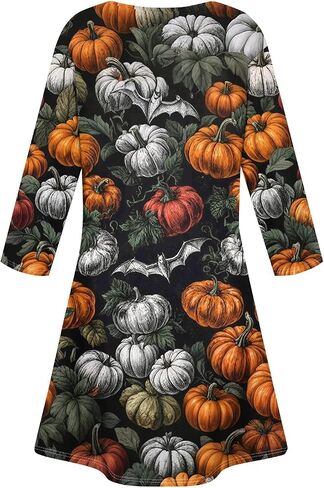 Women's Halloween Dress 2025 Cute Vintage Party Dress V-Neck 3/4 Sleeve Dresses Casual Plus Size Halloween Costumes in Kuwait