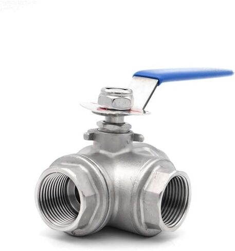 1pc 1-1/2" SS304 Stainless BSP Female Ball Valve L Type 3 Way Ball Valve Plumbing Fittings in Kuwait