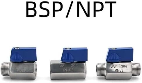1 قطعة 3/8 "NPT أنثى x أنثى الكرة صمام SS304 الفولاذ المقاوم للصدأ الأزرق مقبض تركيبات سباكة in Kuwait