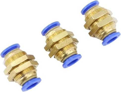 5PCS Brass PM Tube Push Into Gas Connector 6mm OD Hose Air Pneumatic Straight Bulkhead Union Plumbing Fittings in Kuwait