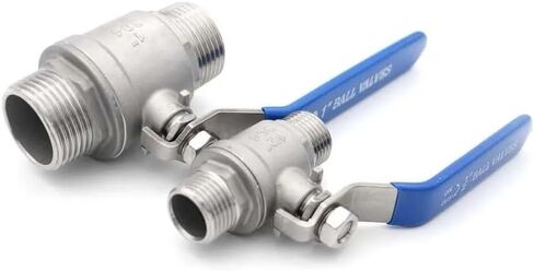 1pc 1" 304 Stainless Steel Two-Piece Ball Valve BSP Male External Thread，Full Port Fitting Plumbing Fittings in Kuwait