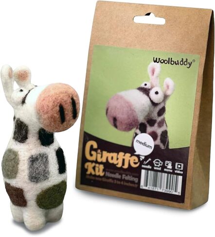 طقم التلبيس من الإبرة Woolbuddy للبالغين المبتدئين ، وتصميم الزرافة ، والمرح والمسرحة الحرف DIY مع مجموعة من الصوف ، والأدوات ، والتعليمات الواضحة للهواة in Kuwait