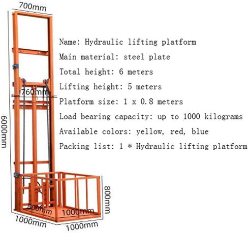 Electric Lifting Elevator Small Hydraulic Lifting Platform, Warehouse, Factory, Household Elevator, Cargo(XL) in Kuwait