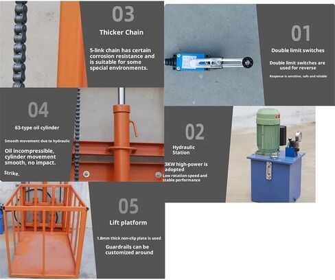 Electric Lifting Elevator Small Hydraulic Lifting Platform, Warehouse, Factory, Household Elevator, Cargo(XL) in Kuwait