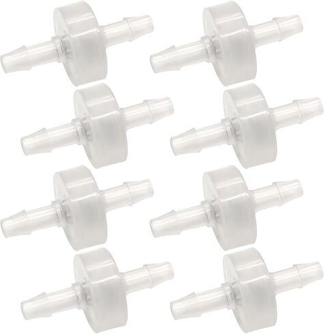 1/8"(3MM) One Way Check Valve Hose Barb Non Return Plastic Valve for Water Fuel Oil Air Gas (Pack of 8) in Kuwait
