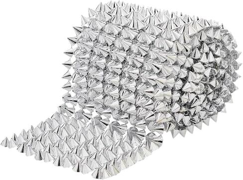 Pins Cone Flatback Roll Strip Studs Rivets Lightweight PP Material Suitable for Clothing Shoes DIY Arts, Silver in Kuwait