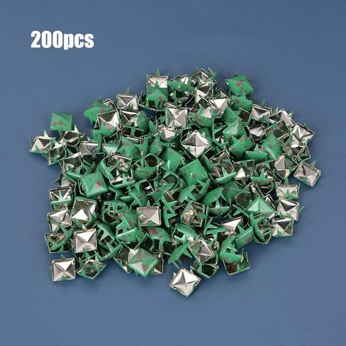 Generic Square Rivets Decorative Rivet Rivet Stud Fashionable Metal DIY for Hats Bags Shoes 9mm Pack of 200pcs (Red dots on Green Background) in Kuwait