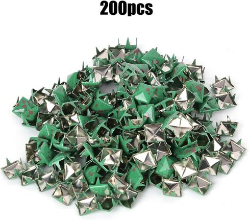 Generic Square Rivets Decorative Rivet Rivet Stud Fashionable Metal DIY for Hats Bags Shoes 9mm Pack of 200pcs (Red dots on Green Background) in Kuwait