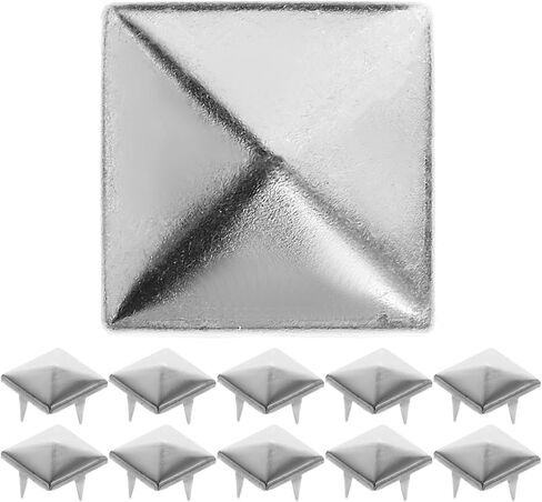GRIRIW المعادن مربع الهرم ترصيع تنوعا الشرير الصخرة تصميم الملحقات 150pcs مع 4 شوكات وحقائب للمجوهرات الحرفية والحقائب والملابس للزينة DIY in Kuwait