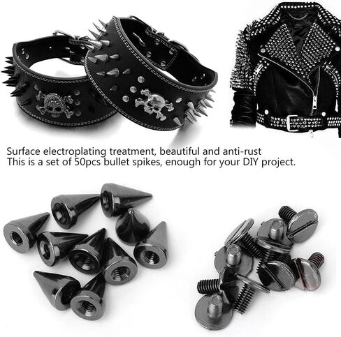 Generic Durable Stud Spike Rivet 50pcs Metal Set for DIY Clothing Accessories Jackets Shoes Multicolor (Gray) in Kuwait