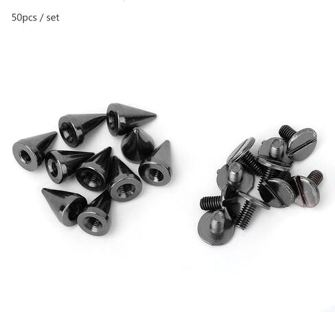 Generic Durable Stud Spike Rivet 50pcs Metal Set for DIY Clothing Accessories Jackets Shoes Multicolor (Gray) in Kuwait