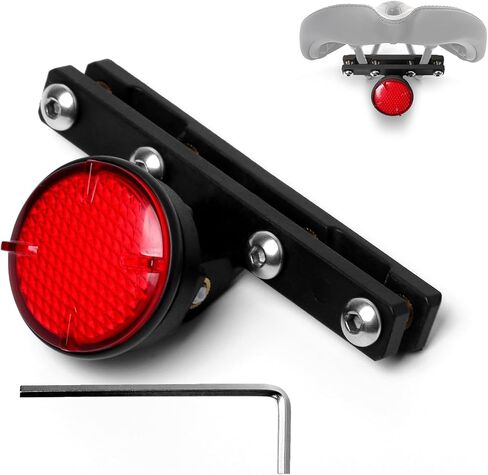 2 in 1 Bike Seat Bow Reflector Light Hidden Mount Protective Shell Cover for AirTag, Bike Saddle Rails Anti-Theft Reflector Mounts Tracker Holder in Kuwait