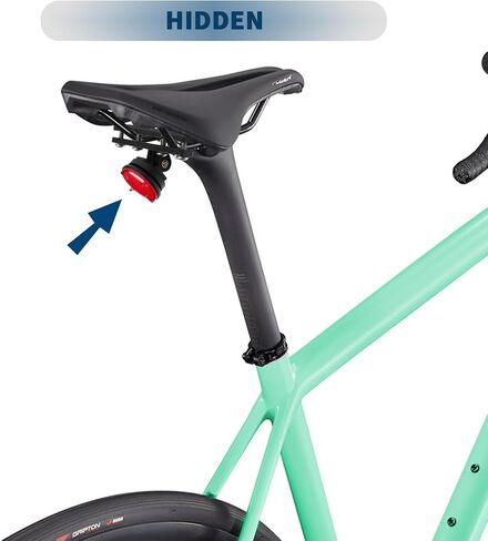2 in 1 Bike Seat Bow Reflector Light Hidden Mount Protective Shell Cover for AirTag, Bike Saddle Rails Anti-Theft Reflector Mounts Tracker Holder in Kuwait