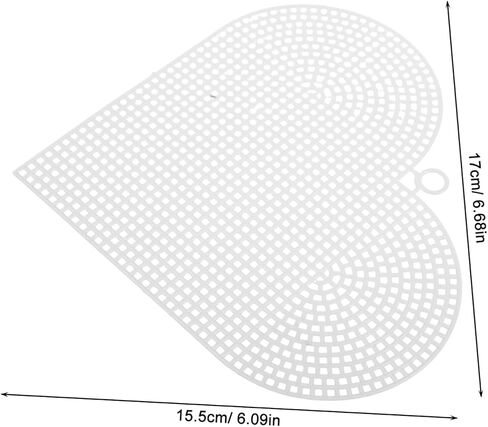 Uonlytech 6pcs Heart Shaped Mesh Canvas Sheets for Crafts Plastic for Handbags Crochet and Needlework Projects for Creative Embroidery Designs in Kuwait