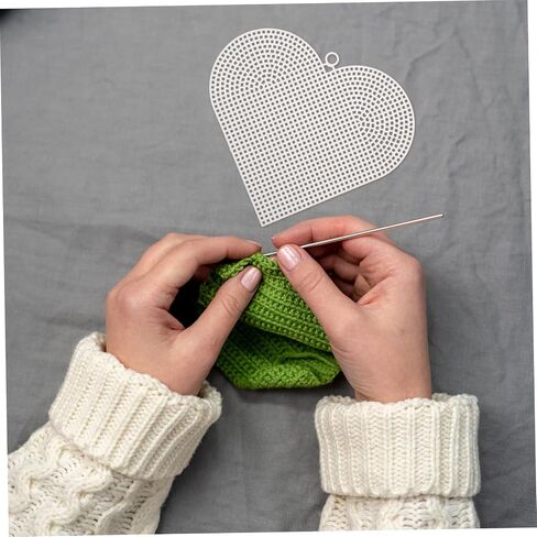 Uonlytech 6pcs Heart Shaped Mesh Canvas Sheets for Crafts Plastic for Handbags Crochet and Needlework Projects for Creative Embroidery Designs in Kuwait