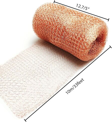 10m Copper Mesh for Rodent Control, Pure Copper Wire Mesh Roll, Rustproof Double Layer Exclusion Barrier for Hole Blocking (33ft Length)​ in Kuwait