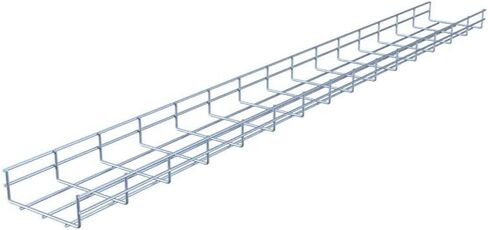 Wire Mesh Cable Tray, Electro Zinc Plated, Silver Steel, 1.97 x 5.91 x 59.06 inch, 2-Pack in Kuwait