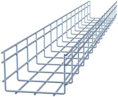 Wire Mesh Cable Tray, Electro Zinc Plated, Silver Steel, 3.93 x 5.91 x 59.06 inch, 2-Pack in Kuwait