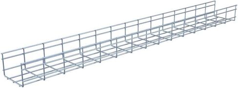 Wire Mesh Cable Tray, Electro Zinc Plated, Silver Steel, 3.93 x 5.91 x 59.06 inch, 2-Pack in Kuwait