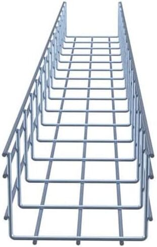 Wire Mesh Cable Tray, Electro Zinc Plated, Silver Steel, 3.93 x 5.91 x 59.06 inch, 2-Pack in Kuwait