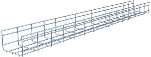 Wire Mesh Cable Tray, Electro Zinc Plated, Silver Steel, 3.93 x 5.91 x 59.06 inch, 2-Pack in Kuwait