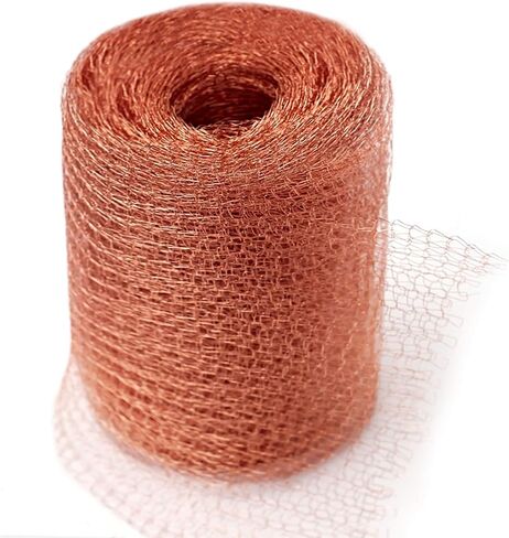 1-Pack Pure Copper Mesh Roll, Heavy Duty Rodent Control Mesh, Excluder Mesh for Rodents, Copper Wool for Blocking Holes, for Sealing Cracks, Gaps, Vents, and Protecting Garden Plants (5in x 33ft) in Kuwait