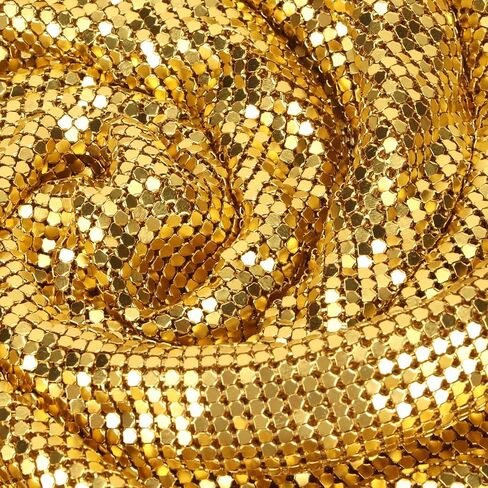 Gold Color Sequin Fabric Aluminum Metal Mesh Clothing Aluminum Mesh for Shoes Bag Decorating in Kuwait