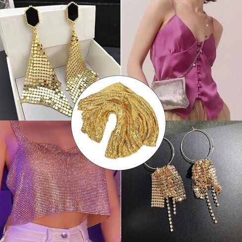 Gold Color Sequin Fabric Aluminum Metal Mesh Clothing Aluminum Mesh for Shoes Bag Decorating in Kuwait