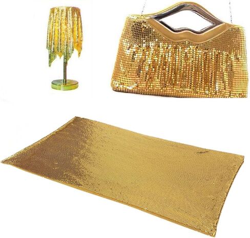 Gold Color Sequin Fabric Aluminum Metal Mesh Clothing Aluminum Mesh for Shoes Bag Decorating in Kuwait