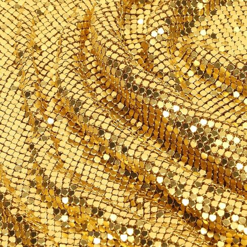 Gold Color Sequin Fabric Aluminum Metal Mesh Clothing Aluminum Mesh for Shoes Bag Decorating in Kuwait