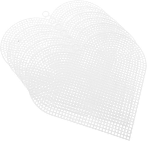 TEHAUX Heart-Shaped Plastic Canvas Sheets (6 pcs, 6.7×6.1 in) – Flexible & Tear-Resistant Mesh for Crochet Bag Making, Embroidery & Cross Stitch – for DIY Crafters, Beginners & Valentine’s Day Project in Kuwait
