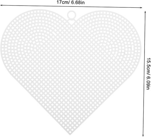 TEHAUX Heart-Shaped Plastic Canvas Sheets (6 pcs, 6.7×6.1 in) – Flexible & Tear-Resistant Mesh for Crochet Bag Making, Embroidery & Cross Stitch – for DIY Crafters, Beginners & Valentine’s Day Project in Kuwait