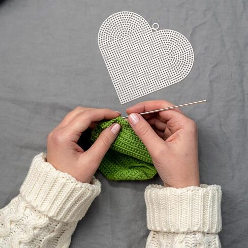 TEHAUX Heart-Shaped Plastic Canvas Sheets (6 pcs, 6.7×6.1 in) – Flexible & Tear-Resistant Mesh for Crochet Bag Making, Embroidery & Cross Stitch – for DIY Crafters, Beginners & Valentine’s Day Project in Kuwait