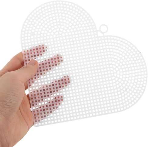 TEHAUX Heart-Shaped Plastic Canvas Sheets (6 pcs, 6.7×6.1 in) – Flexible & Tear-Resistant Mesh for Crochet Bag Making, Embroidery & Cross Stitch – for DIY Crafters, Beginners & Valentine’s Day Project in Kuwait