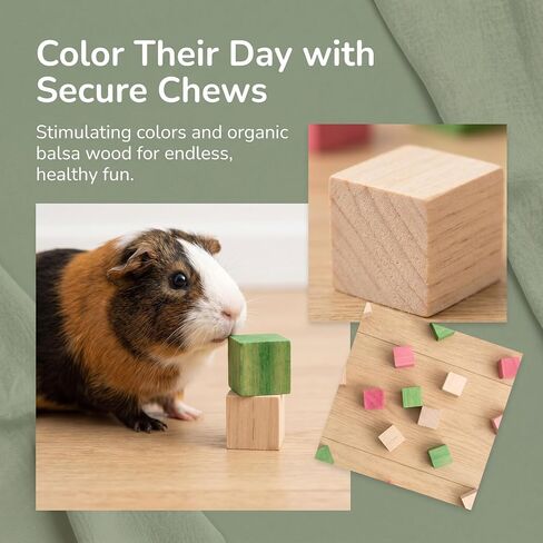 Chew Blocks Toys Balsa Wood Natural Chew Blocks for Hamster Chinchilla Guinea Pig,Molar Treats Snack for Small Animals Teeth Care for 16 Pack (40x40x40mm) in Kuwait
