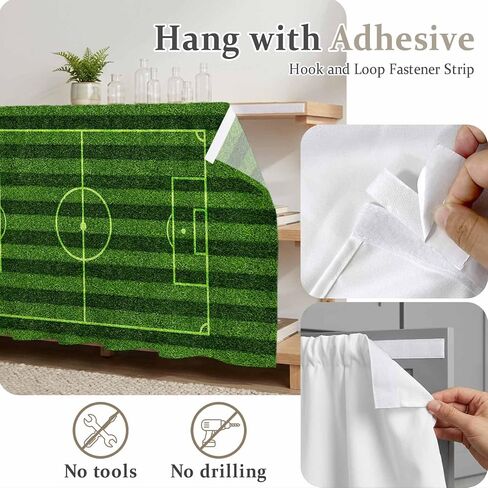 Kitchen Cabinet Curtains Green Football Field Sink Skirt for Bathroom Modern Balls Sport Games Match Dishwasher Curtain Cover Under Desk Curtain Skirt Privacy Drape for Classroom Laundry Room 28"x51" in Kuwait