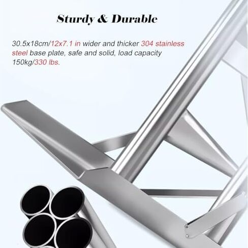 304 Stainless Steel Mobile Gas Cylinder Storage Rack, Foldable Cylinder Cart with Wheels & Handle for Factory, Hospital, Home - Durable & Portable Gas Cylinder Holder in Kuwait