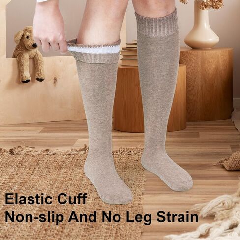 4 Pairs Women's Winter Warm Knee High Socks Extra Cotton Thermal Boot Stockings for Ski Cold Weather in Saudi Arabia