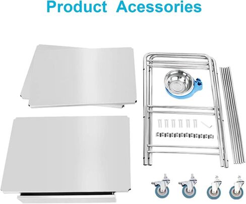Stainless Steel 3-Tier Utility Cart with Drawers - Multi-Functional Storage Trolley for Kitchen, Hotel, Restaurant, and Care Home Use in Kuwait