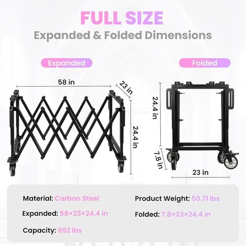 Portable Foldable Funeral Stretcher Trolley, Heavy Duty Carbon Steel Coffin Trailer, Church Coffin Rack Cart with 4 Handles for Funeral Home and Chapel Use, Black in Kuwait