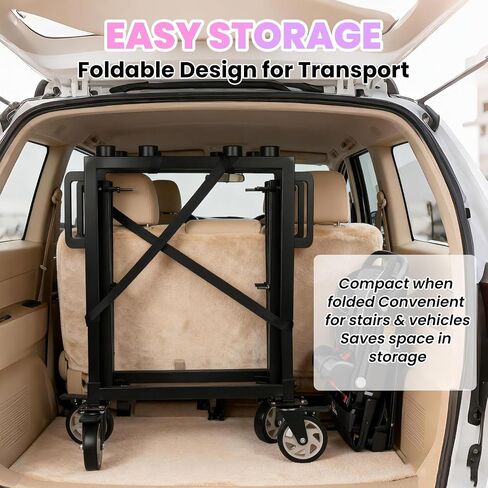 Portable Foldable Funeral Stretcher Trolley, Heavy Duty Carbon Steel Coffin Trailer, Church Coffin Rack Cart with 4 Handles for Funeral Home and Chapel Use, Black in Kuwait